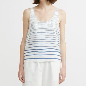 THEORY Silk Striped Scoop Size P Tank